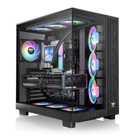 View 380 XL TG ARGB/Black/Win/SPCC/Tempered Glass*2/120mm ARGB Lite Fan*1+120mm ARGB Lite Reverse Fan*3/Brown Box View 380 XL TG ARGB/Black/Win/SPCC/Tempered Glass*2/120mm ARGB Lite Fan*1+120mm ARGB Lite Reverse Fan*3/Brown Box