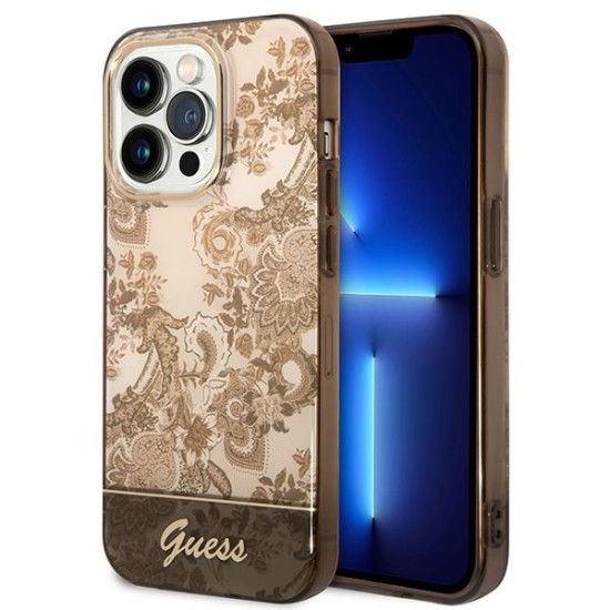 Guess GUHCP14XHGPLHC iPhone 14 Pro Max 6.7" ocher hardcase Porcelain Collection Guess GUHCP14XHGPLHC iPhone 14 Pro Max 6.7" ocher hardcase Porcelain Collection