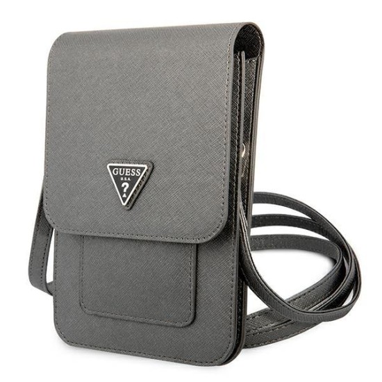 Guess Handbag GUWBSATMGR gray / gray Saffiano Triangle Guess Handbag GUWBSATMGR gray / gray Saffiano Triangle