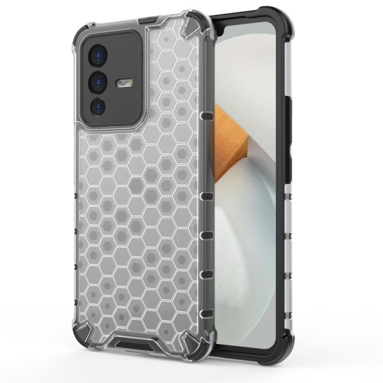 Honeycomb case armored cover with a gel frame for Vivo V23 5G transparent Honeycomb case armored cover with a gel frame for Vivo V23 5G transparent