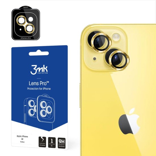 Apple iPhone 14 - 3mk Lens Protection Pro Yellow Apple iPhone 14 - 3mk Lens Protection Pro Yellow
