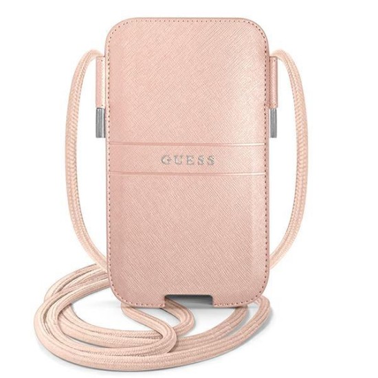 Guess Saffiano Strap 6.1'' Bag - Pink Guess Saffiano Strap 6.1'' Bag - Pink