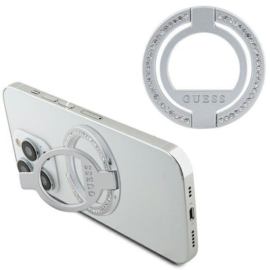 Guess MagSafe Ring Rhinestone holder - silver Guess MagSafe Ring Rhinestone holder - silver