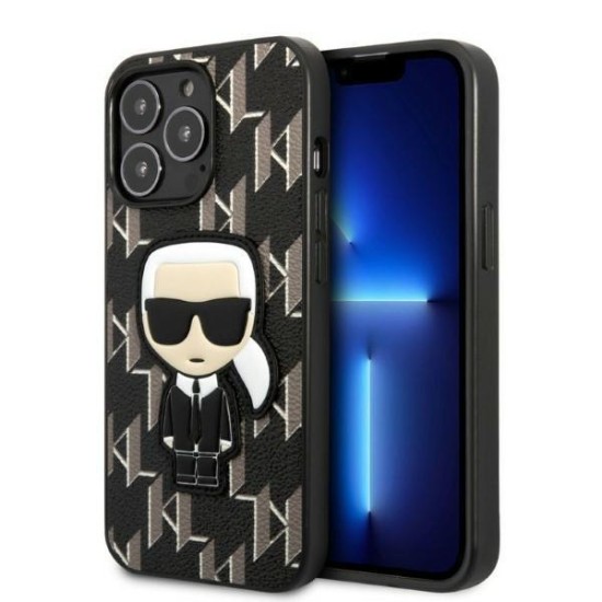 Karl Lagerfeld KLHCP13LPMNIKBK iPhone 13 Pro / 13 6.1" hardcase black/black Monogram Ikonik Patch Karl Lagerfeld KLHCP13LPMNIKBK iPhone 13 Pro / 13 6.1" hardcase black/black Monogram Ikonik Patch