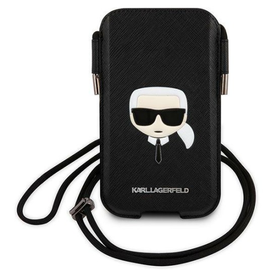 Karl Lagerfeld Saffiano Ikonik Karl's Head Handbag - Black Karl Lagerfeld Saffiano Ikonik Karl's Head Handbag - Black