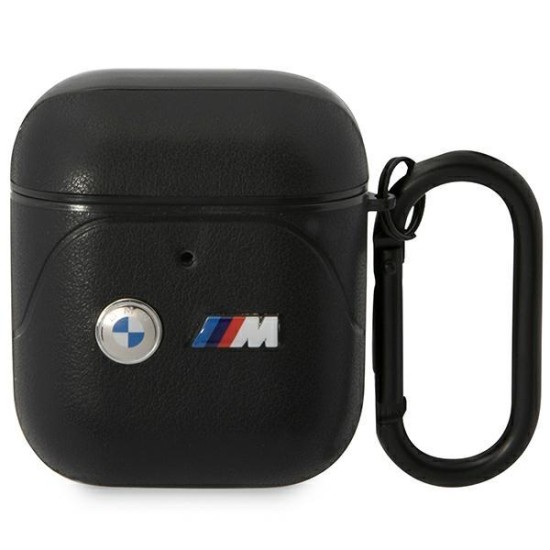 BMW BMA222PVTK AirPods 1/2 cover black/black Leather Curved Line BMW BMA222PVTK AirPods 1/2 cover black/black Leather Curved Line
