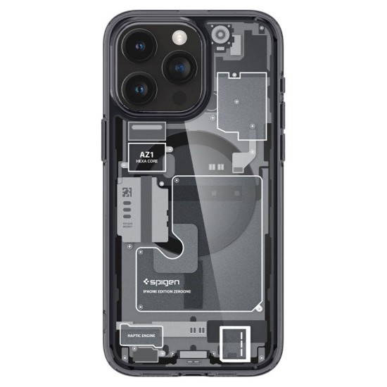 Spigen Ultra Hybrid Mag Case with MagSafe for iPhone 15 Pro - Dark Gray (Zero One Pattern) Spigen Ultra Hybrid Mag Case with MagSafe for iPhone 15 Pro - Dark Gray (Zero One Pattern)