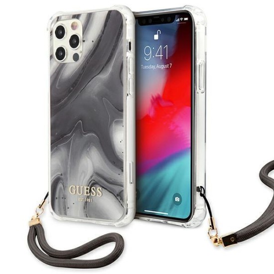 Guess Marble Collection iPhone 12 / iPhone 12 Pro Case - Gray