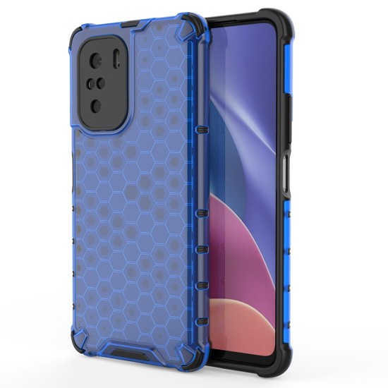 Honeycomb Case armor cover with TPU Bumper for Xiaomi Redmi K40 Pro+ / K40 Pro / K40 / Poco F3 blue Honeycomb Case armor cover with TPU Bumper for Xiaomi Redmi K40 Pro+ / K40 Pro / K40 / Poco F3 blue