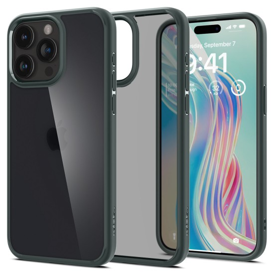 Spigen Ultra Hybrid iPhone 15 Pro Max Case - Dark Green Spigen Ultra Hybrid iPhone 15 Pro Max Case - Dark Green