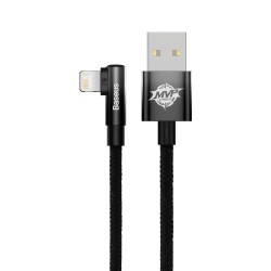 Baseus MVP 2 Elbow angled cable with side plug USB / Lightning 1m 2.4A black (CAVP000001) Baseus MVP 2 Elbow angled cable with side plug USB / Lightning 1m 2.4A black (CAVP000001)