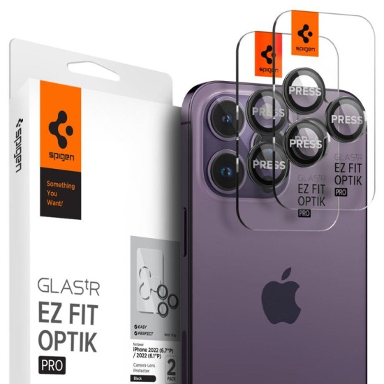 Spigen Glas.tR EZ Fit Optik Camera Protector for iPhone 14 Pro / Pro Max / 15 Pro / Pro Max / 16 Pro / Pro Max - Black 2 pcs. Spigen Glas.tR EZ Fit Optik Camera Protector for iPhone 14 Pro / Pro Max / 15 Pro / Pro Max / 16 Pro / Pro Max - Black 2 pcs.