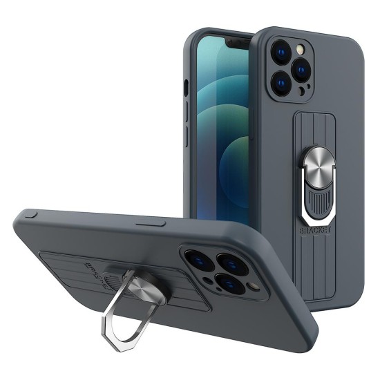 Ring Case silicone case with finger grip and stand for Samsung Galaxy A72 4G dark blue Ring Case silicone case with finger grip and stand for Samsung Galaxy A72 4G dark blue