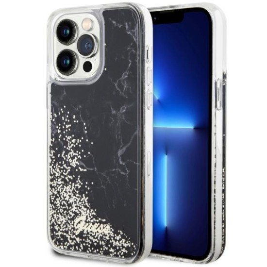 Guess GUHCP14XLCSGSGK iPhone 14 Pro Max 6.7" black/black hardcase Liquid Glitter Marble Guess GUHCP14XLCSGSGK iPhone 14 Pro Max 6.7" black/black hardcase Liquid Glitter Marble