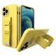 Rope case gel case with a chain lanyard bag lanyard iPhone 12 yellow Rope case gel case with a chain lanyard bag lanyard iPhone 12 yellow