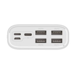Wozinsky powerbank 30000mAh Li-Po 4 x USB with LCD display 2 A white (WPB-001WE) Wozinsky powerbank 30000mAh Li-Po 4 x USB with LCD display 2 A white (WPB-001WE)