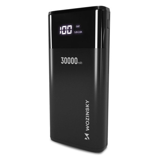Wozinsky powerbank 30000mAh Li-Po 4 x USB with LCD display 2 A white (WPB-001WE) Wozinsky powerbank 30000mAh Li-Po 4 x USB with LCD display 2 A white (WPB-001WE)