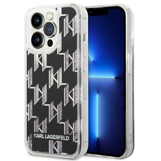 Karl Lagerfeld KLHCP14XLMNMK iPhone 14 Pro Max 6.7 "hardcase black / black Liquid Glitter Monogram Karl Lagerfeld KLHCP14XLMNMK iPhone 14 Pro Max 6.7 "hardcase black / black Liquid Glitter Monogram