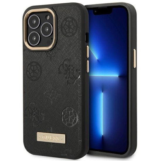 Guess GUHMP14LSAPSTK iPhone 14 Pro 6.1" black/black hardcase Peony Logo Plate MagSafe Guess GUHMP14LSAPSTK iPhone 14 Pro 6.1" black/black hardcase Peony Logo Plate MagSafe