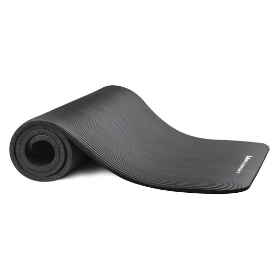 Wozinsky exercise mat 181 x 63 x 0.9 cm thick gymnastic yoga mat black Wozinsky exercise mat 181 x 63 x 0.9 cm thick gymnastic yoga mat black