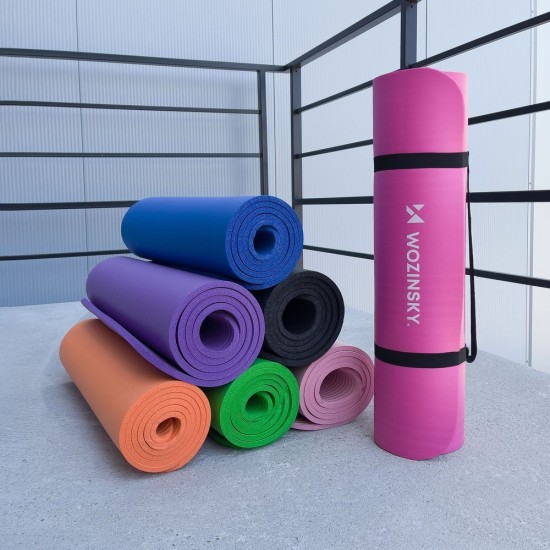 Wozinsky exercise mat 181 x 63 x 0.9 cm thick gymnastic yoga mat black Wozinsky exercise mat 181 x 63 x 0.9 cm thick gymnastic yoga mat black