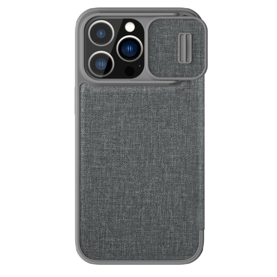 Nillkin Qin Cloth Pro Case Case for iPhone 13 Pro Max Camera Protector Holster Cover Flip Cover Gray Nillkin Qin Cloth Pro Case Case for iPhone 13 Pro Max Camera Protector Holster Cover Flip Cover Gray