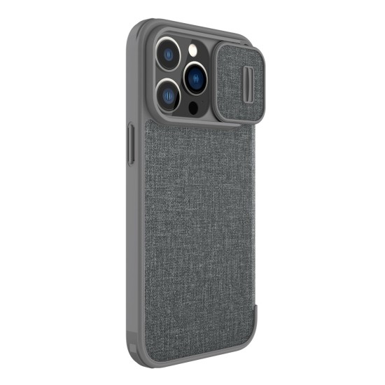 Nillkin Qin Cloth Pro Case Case for iPhone 13 Pro Max Camera Protector Holster Cover Flip Cover Gray Nillkin Qin Cloth Pro Case Case for iPhone 13 Pro Max Camera Protector Holster Cover Flip Cover Gray