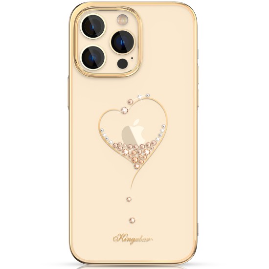 Silicone case with Swarovski crystals Kingxbar Wish Series for iPhone 14 Plus - gold Silicone case with Swarovski crystals Kingxbar Wish Series for iPhone 14 Plus - gold