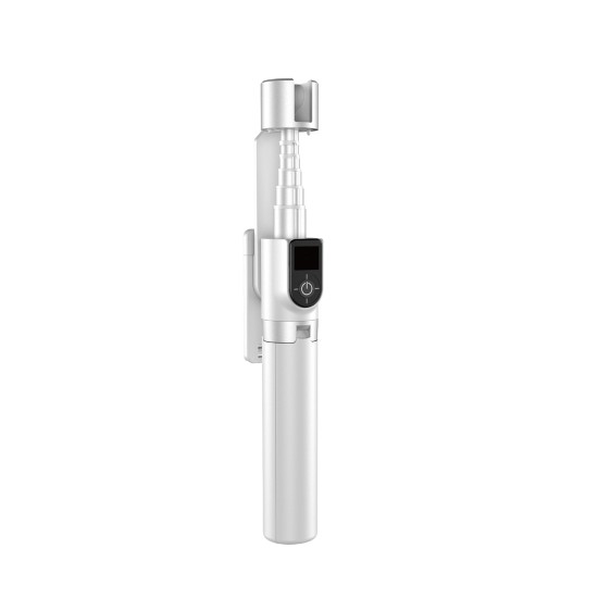 Selfie stick / telescopic pole with tripod Dudao F18W - white Selfie stick / telescopic pole with tripod Dudao F18W - white