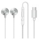 REMAX in-ear earphones USB Type C headset with remote control silver (RM-711a Silver) REMAX in-ear earphones USB Type C headset with remote control silver (RM-711a Silver)