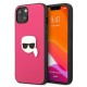 Karl Lagerfeld Leather Ikonik Karl's Head Metal Case for iPhone 13 mini - Pink Karl Lagerfeld Leather Ikonik Karl's Head Metal Case for iPhone 13 mini - Pink