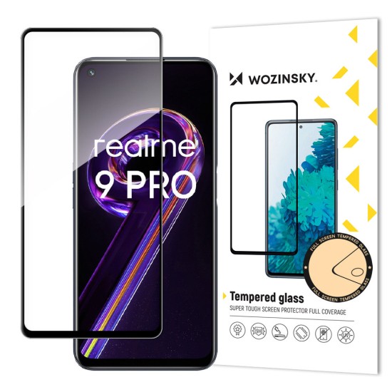 Wozinsky Tempered Glass Full Glue Super Tough Screen Protector Full Coveraged with Frame Case Friendly for Realme 9 Pro black Wozinsky Tempered Glass Full Glue Super Tough Screen Protector Full Coveraged with Frame Case Friendly for Realme 9 Pro black