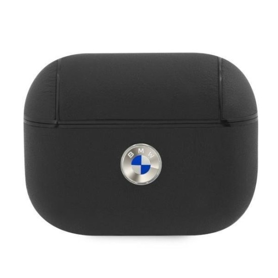 BMW Genuine Leather Silver Logo AirPods Pro Case - Black BMW Genuine Leather Silver Logo AirPods Pro Case - Black