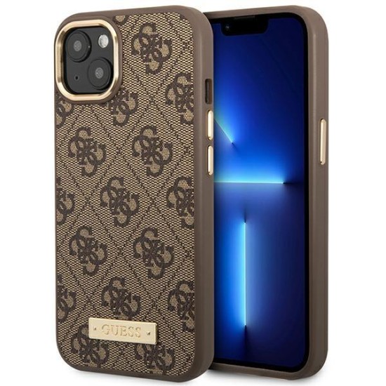 Guess GUHMP14MU4GPRW iPhone 14 Plus 6.7 "brown / brown hard case 4G Logo Plate MagSafe Guess GUHMP14MU4GPRW iPhone 14 Plus 6.7 "brown / brown hard case 4G Logo Plate MagSafe