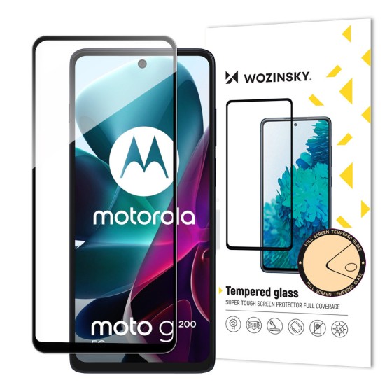 Wozinsky Full Glue Tempered Glass Motorola Moto G200 5G 9H Full Screen Tempered Glass with Black Frame Wozinsky Full Glue Tempered Glass Motorola Moto G200 5G 9H Full Screen Tempered Glass with Black Frame