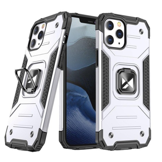 Wozinsky Ring Armor case for iPhone 14 Pro armored cover magnetic holder ring silver Wozinsky Ring Armor case for iPhone 14 Pro armored cover magnetic holder ring silver