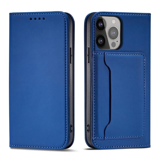 Magnet Card Case case for iPhone 14 Pro Max flip cover wallet stand blue Magnet Card Case case for iPhone 14 Pro Max flip cover wallet stand blue