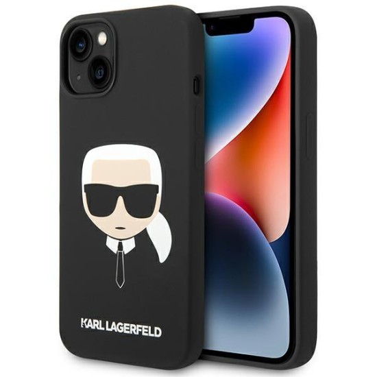 Karl Lagerfeld KLHCP14MSLKHBK iPhone 14 Plus 6.7 "hardcase black / black Silicone Karl`s Head Karl Lagerfeld KLHCP14MSLKHBK iPhone 14 Plus 6.7 "hardcase black / black Silicone Karl`s Head