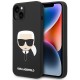 Karl Lagerfeld KLHCP14MSLKHBK iPhone 14 Plus 6.7 "hardcase black / black Silicone Karl`s Head Karl Lagerfeld KLHCP14MSLKHBK iPhone 14 Plus 6.7 "hardcase black / black Silicone Karl`s Head