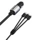 Dudao 3in1 USB Car Charger 3.4A Built-in Lightning / USB Type C / Micro USB Cable Black (R5ProN Black) Dudao 3in1 USB Car Charger 3.4A Built-in Lightning / USB Type C / Micro USB Cable Black (R5ProN Black)