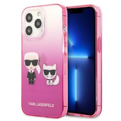 Karl Lagerfeld Gradient Ikonik Karl&amp;amp;Choupette Case for iPhone 13 Pro / iPhone 13 - Pink