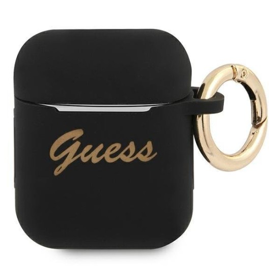 Guess GUA2SSSK AirPods cover black/black Silicone Vintage Script Guess GUA2SSSK AirPods cover black/black Silicone Vintage Script