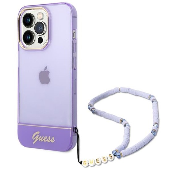 Guess GUHCP14XHGCOHU iPhone 14 Pro Max 6.7" purple/purple hardcase Translucent Pearl Strap Guess GUHCP14XHGCOHU iPhone 14 Pro Max 6.7" purple/purple hardcase Translucent Pearl Strap