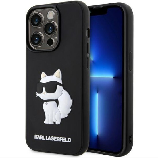 Karl Lagerfeld KLHCP14L3DRKHNK iPhone 14 Pro 6.1" black/black hardcase Rubber Choupette 3D Karl Lagerfeld KLHCP14L3DRKHNK iPhone 14 Pro 6.1" black/black hardcase Rubber Choupette 3D
