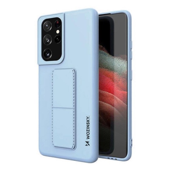Wozinsky Kickstand Case Silicone Stand Cover for Samsung Galaxy S21 Ultra 5G Light Blue Wozinsky Kickstand Case Silicone Stand Cover for Samsung Galaxy S21 Ultra 5G Light Blue