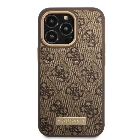 Guess GUHMP13LU4GPRW iPhone 13 Pro / 13 6.1 "brown / brown hard case 4G Logo Plate MagSafe Guess GUHMP13LU4GPRW iPhone 13 Pro / 13 6.1 "brown / brown hard case 4G Logo Plate MagSafe
