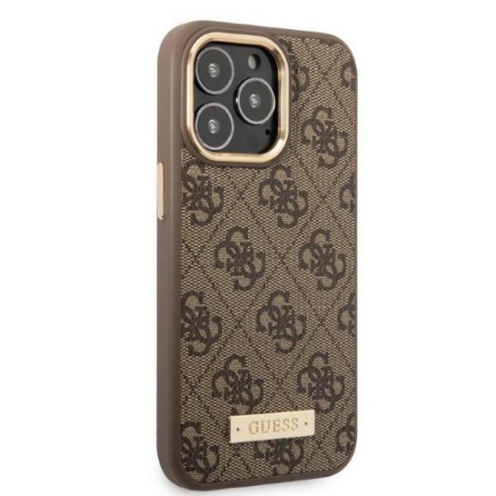 Guess GUHMP13LU4GPRW iPhone 13 Pro / 13 6.1 "brown / brown hard case 4G Logo Plate MagSafe Guess GUHMP13LU4GPRW iPhone 13 Pro / 13 6.1 "brown / brown hard case 4G Logo Plate MagSafe