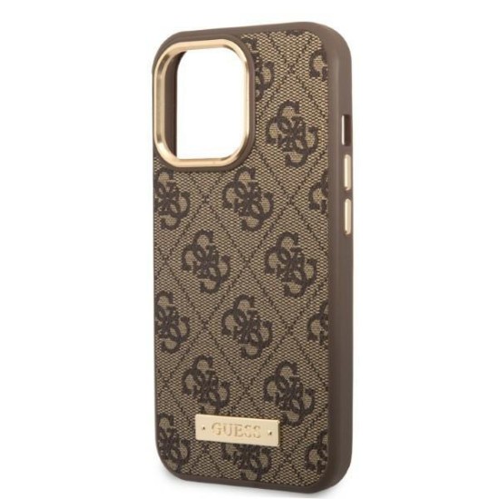 Guess GUHMP13LU4GPRW iPhone 13 Pro / 13 6.1 "brown / brown hard case 4G Logo Plate MagSafe Guess GUHMP13LU4GPRW iPhone 13 Pro / 13 6.1 "brown / brown hard case 4G Logo Plate MagSafe