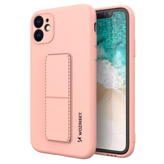 Wozinsky Kickstand Case iPhone 12 Pro Max Silicone Case with Stand Pink Wozinsky Kickstand Case iPhone 12 Pro Max Silicone Case with Stand Pink