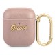 Guess GUA2SASMP AirPods cover pink/pink Saffiano Script Metal Collection